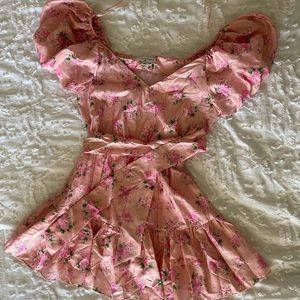 Love Shack Fancy pink floral dress